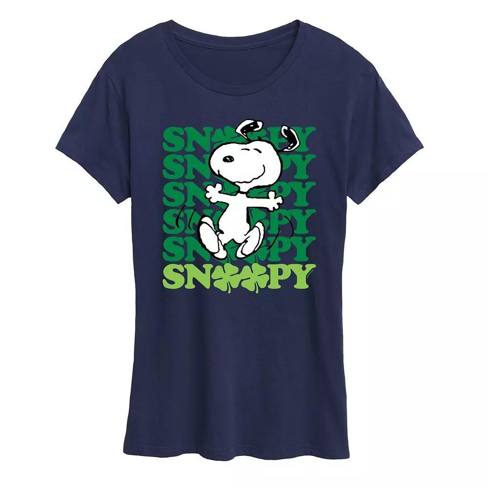 Womens Peanuts Snoopy Clover Dance Graphic Tee Heather Grey Product Image