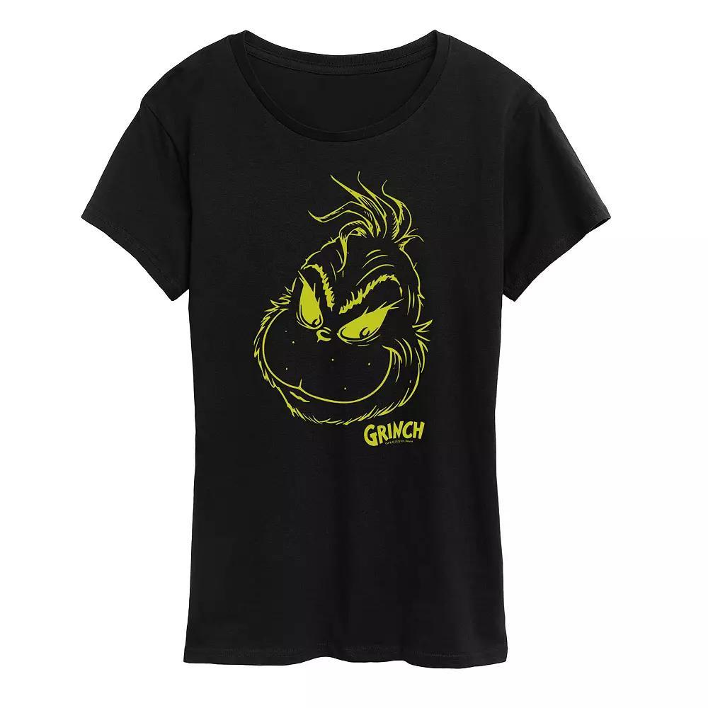 Womens Dr. Seuss The Grinch Face Graphic Tee, Girls Product Image
