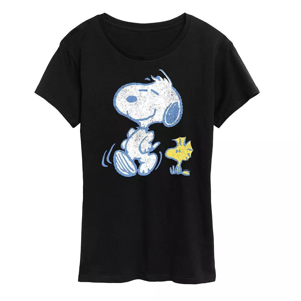 Womens Peanuts Pastels Graphic Tee, Girls Blue Product Image