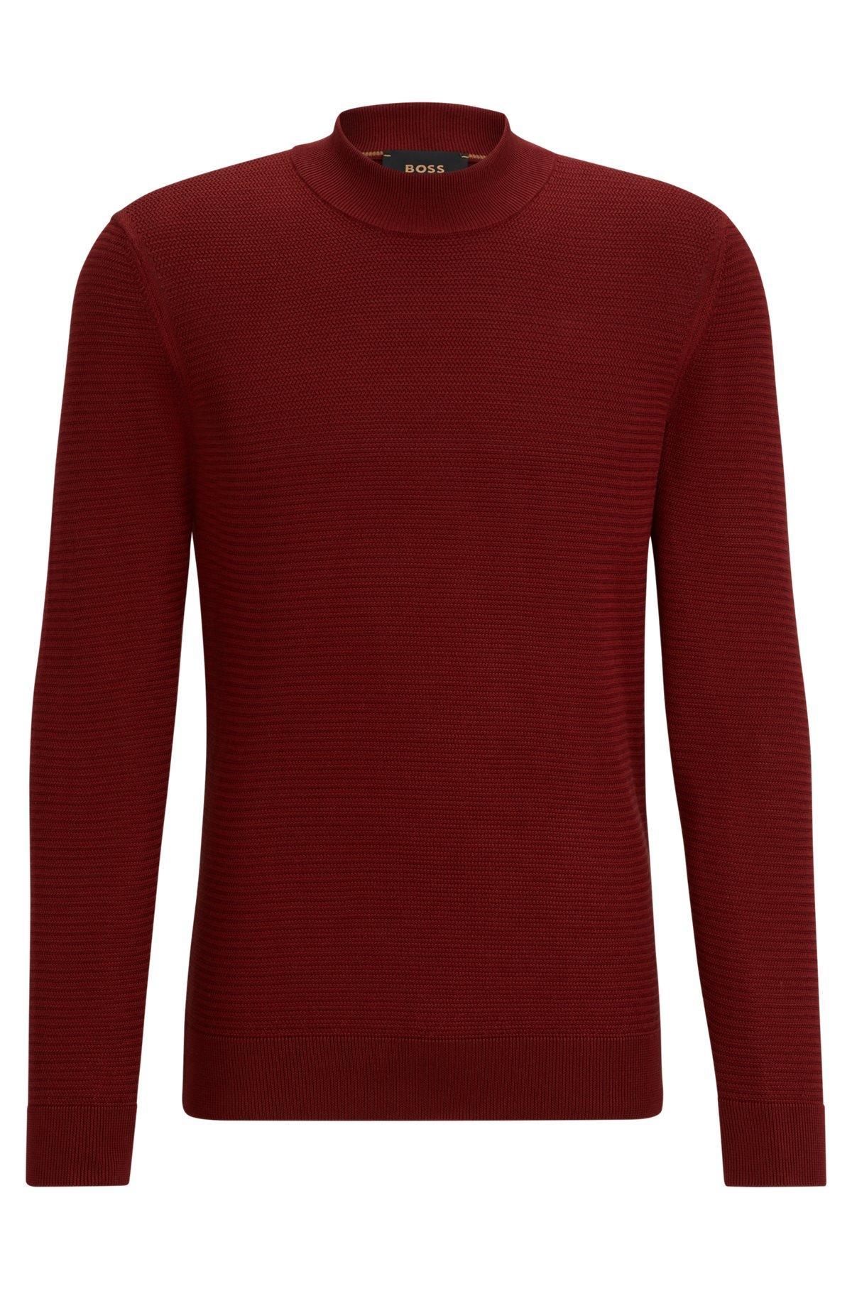 Mock-neck sweater in knitted silk Product Image