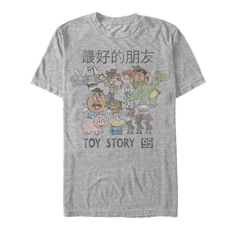 Men's Disney / Pixar's Toy Story Group Shot Sketched Kanji Tee, Size: Medium, Athletic Grey Product Image