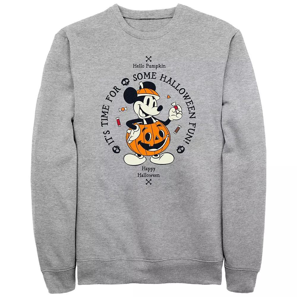 Big & Tall Mickey Mouse Pumpkin Costume Halloween Fun Graphic Fleece, Mens Athletic Grey Product Image