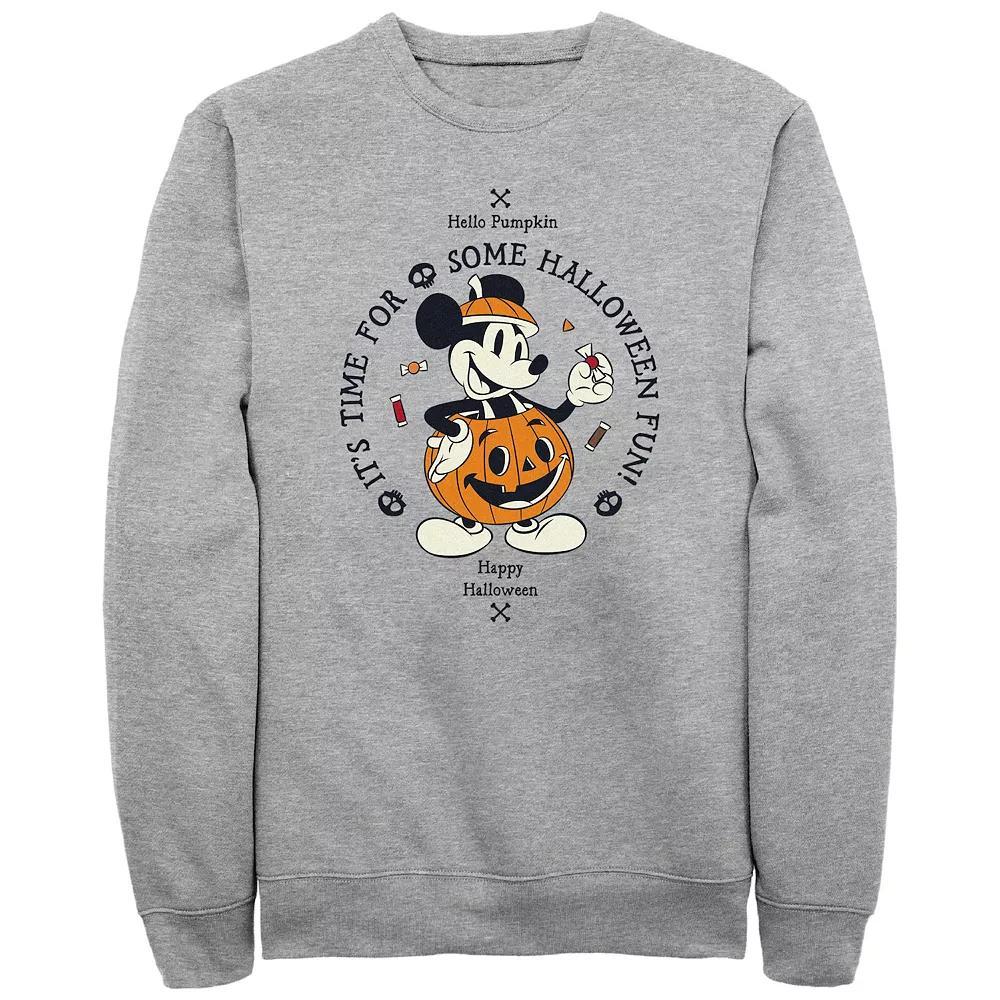Disney's Mickey Mouse Men's Classic Halloween It's Time For Some Fun Jack-o'-lantern Fleece, Size: Medium, Athletic Grey Product Image