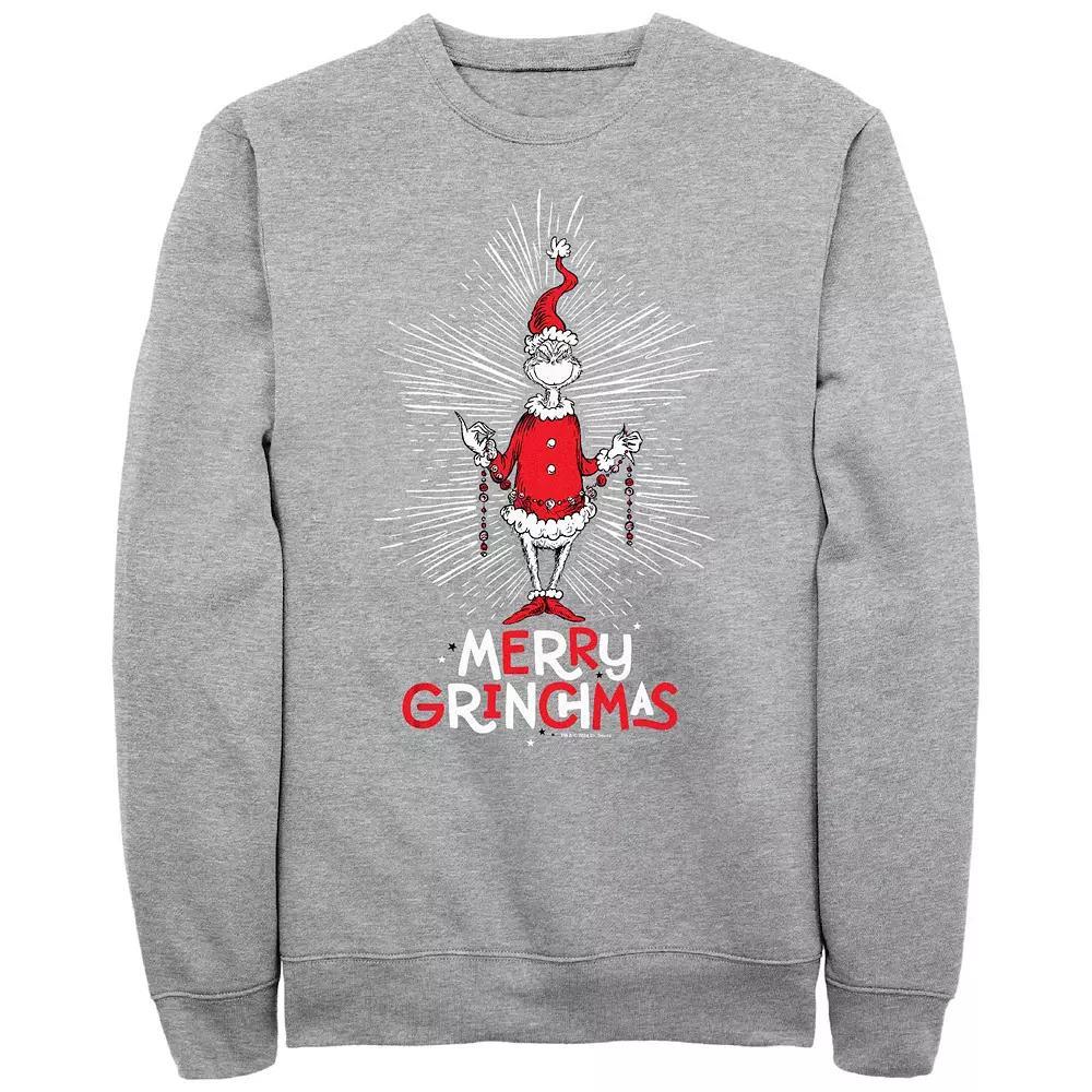 Big & Tall Dr. Seuss Merry Grinchmas Graphic Fleece, Men's, Size: XL, Athletic Grey Product Image