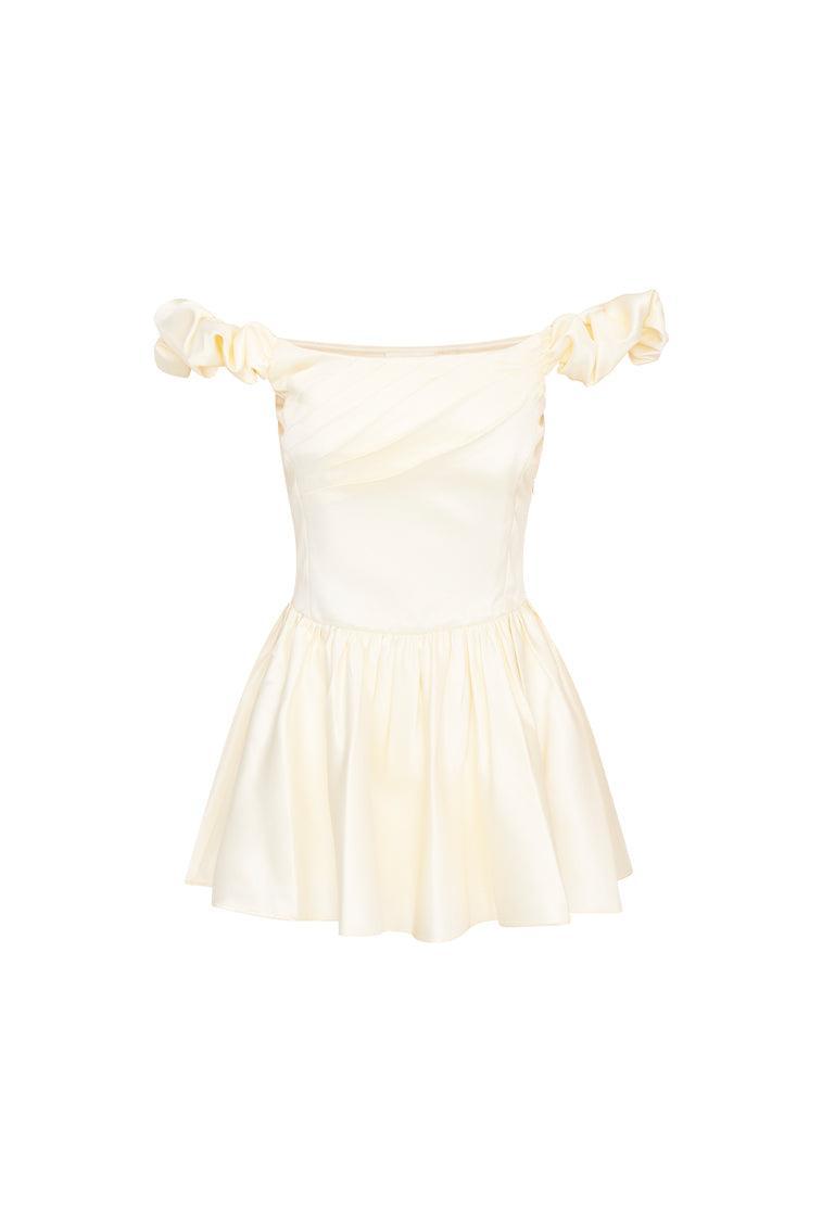 Cailey Off-The-Shoulder Draped Mini Dress Product Image