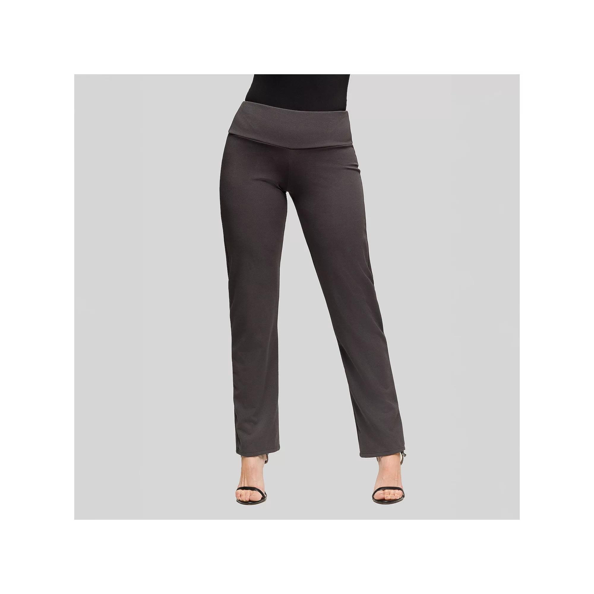 Women's 24Seven Comfort Apparel High Waist Stretch Dress Pants, Size: Medium, Brown Product Image