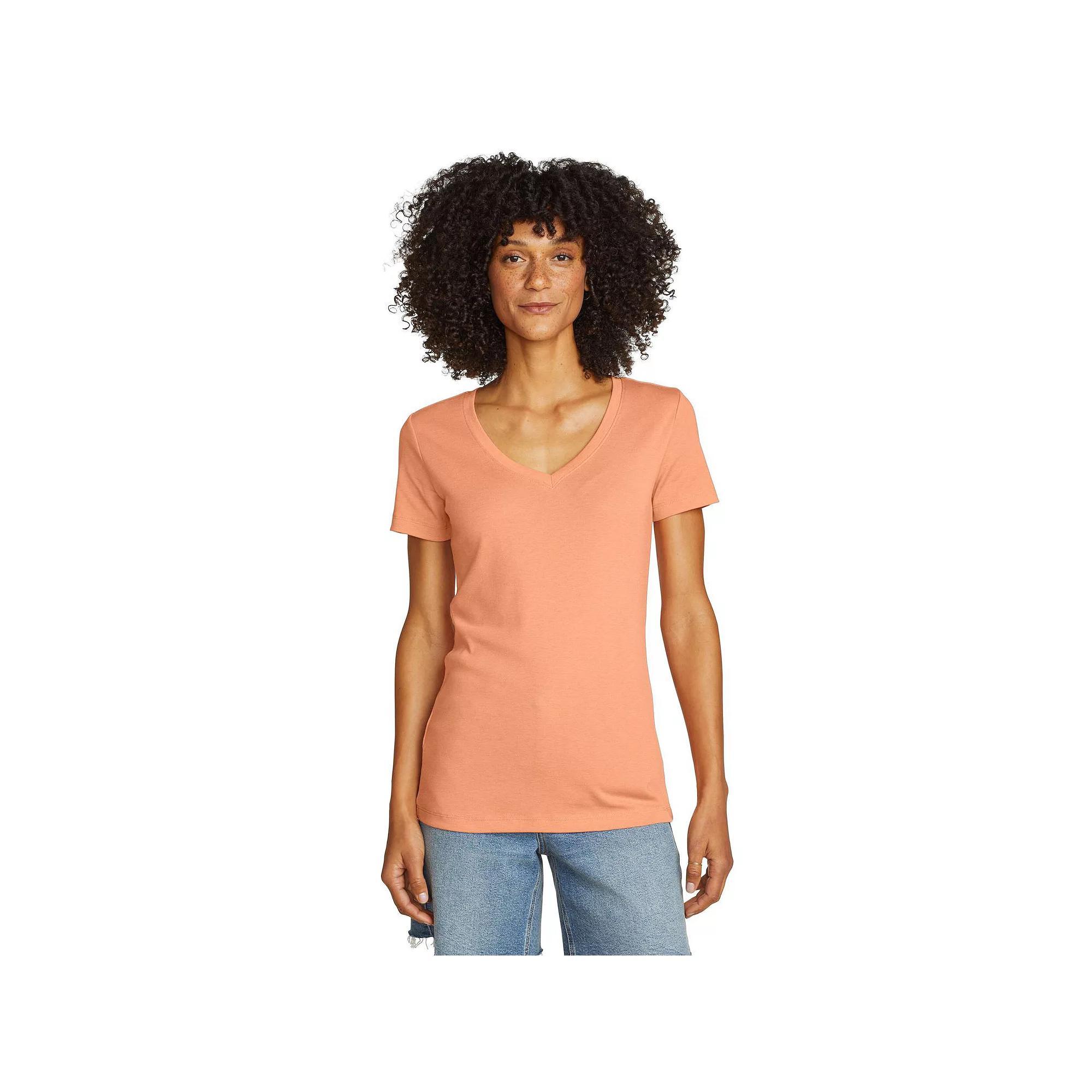 Women's Eddie Bauer Favorite V Neck Tee, Size: Small, Dusty Pink Product Image