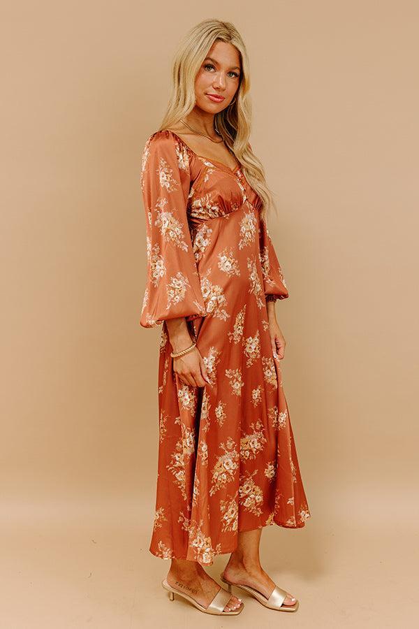 Sweet Whimsy Floral Satin Midi Product Image