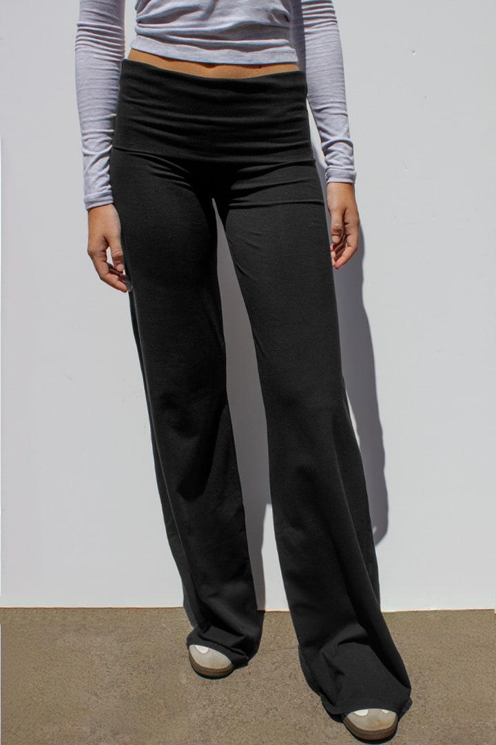 Wide-leg pants with cuffs Product Image