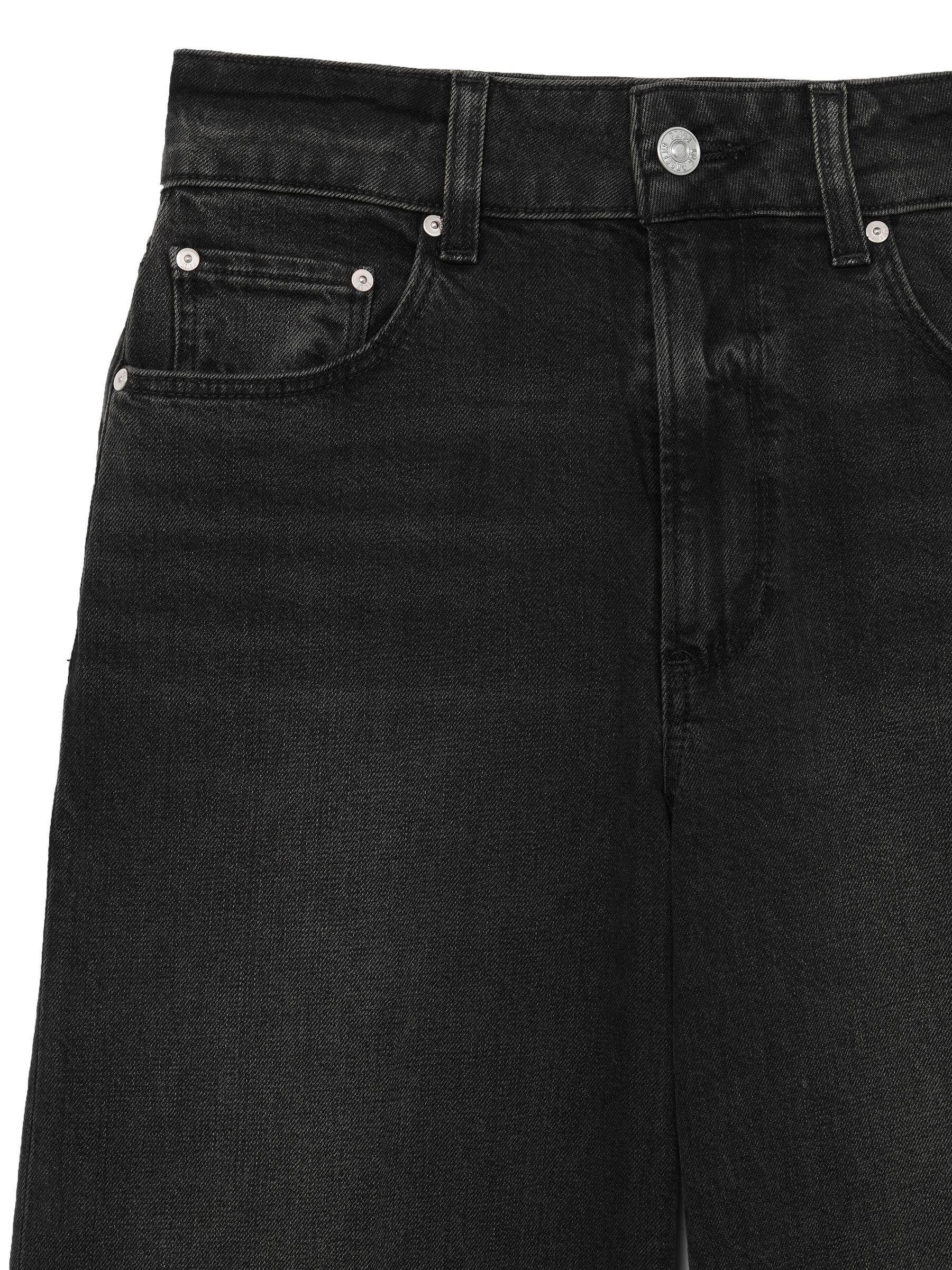 Paige Wide-Leg Cropped Jeans in Black Product Image