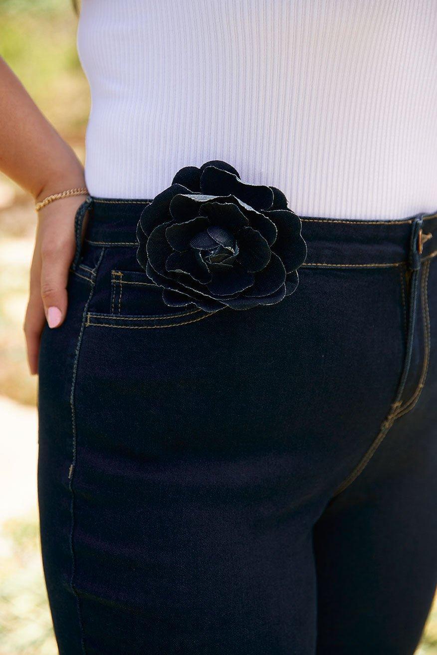 Westport 5 Pocket High Rise Rosette Skinny Jeans - Plus Product Image