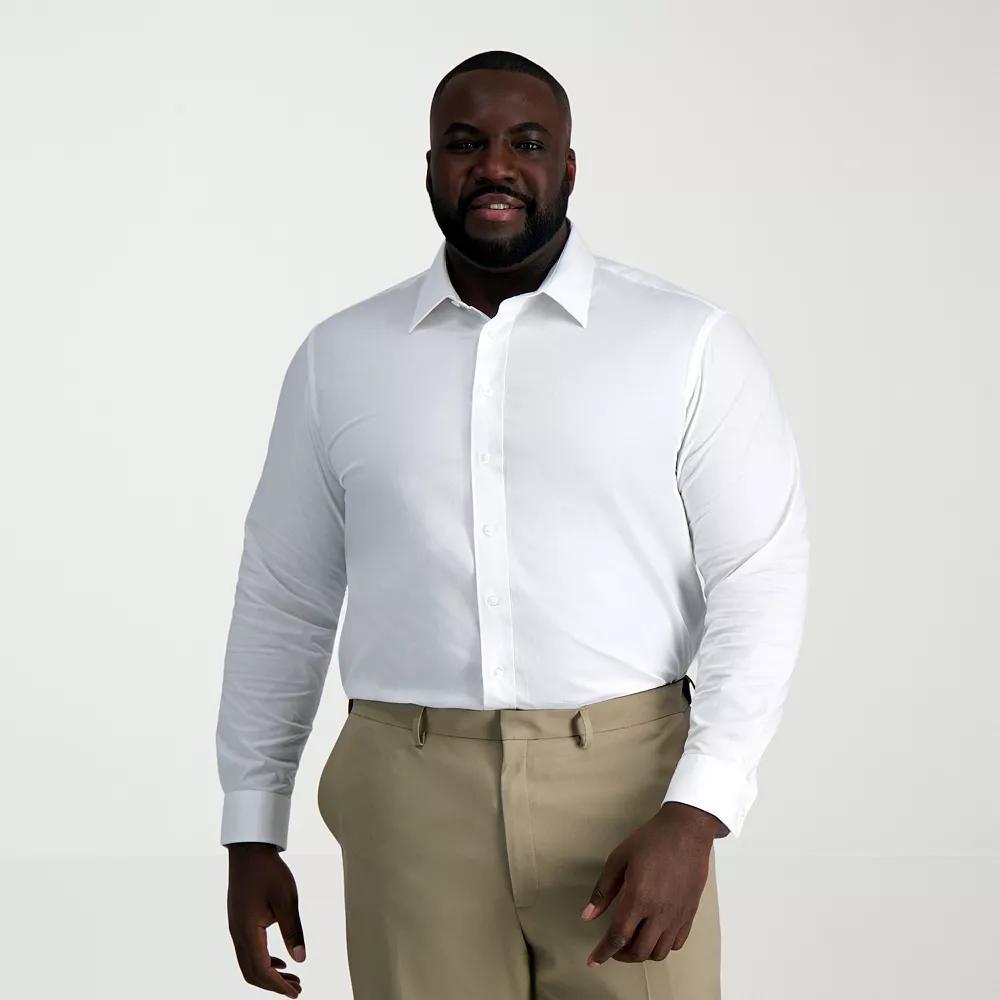 Big & Tall Haggar Smart Wash Classic Fit Solid Dress Shirt, Mens Product Image