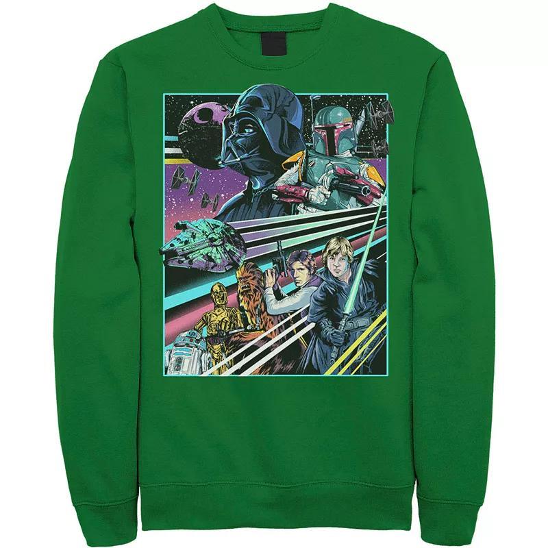 Men's Star Wars Neon Rebel Alliance Poster Sweatshirt, Size: XL, Athletic Grey Product Image