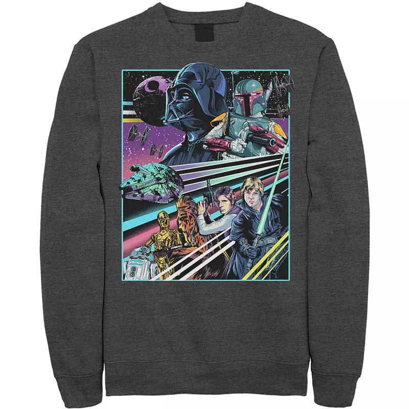 Men's Star Wars Neon Rebel Alliance Poster Sweatshirt, Size: XL, Athletic Grey Product Image
