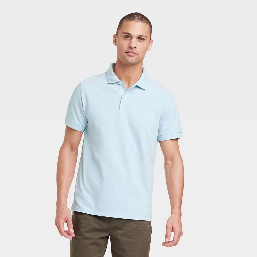 Mens Every Wear Polo Shirt - Goodfellow & Co Soft Blue XXL: Midweight, Standard Fit Product Image