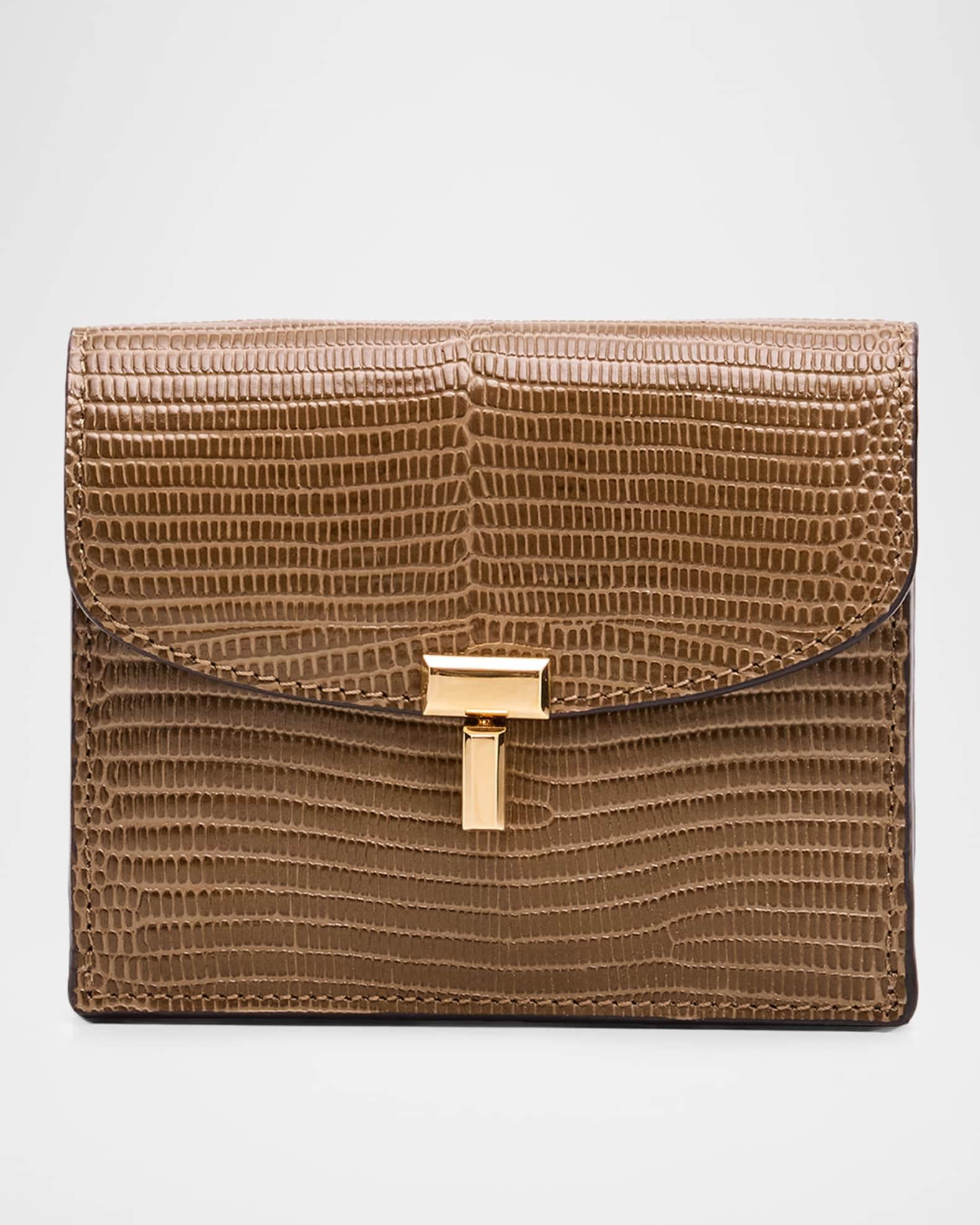 T-Lock Lizard-Embossed Leather Cardholder Product Image