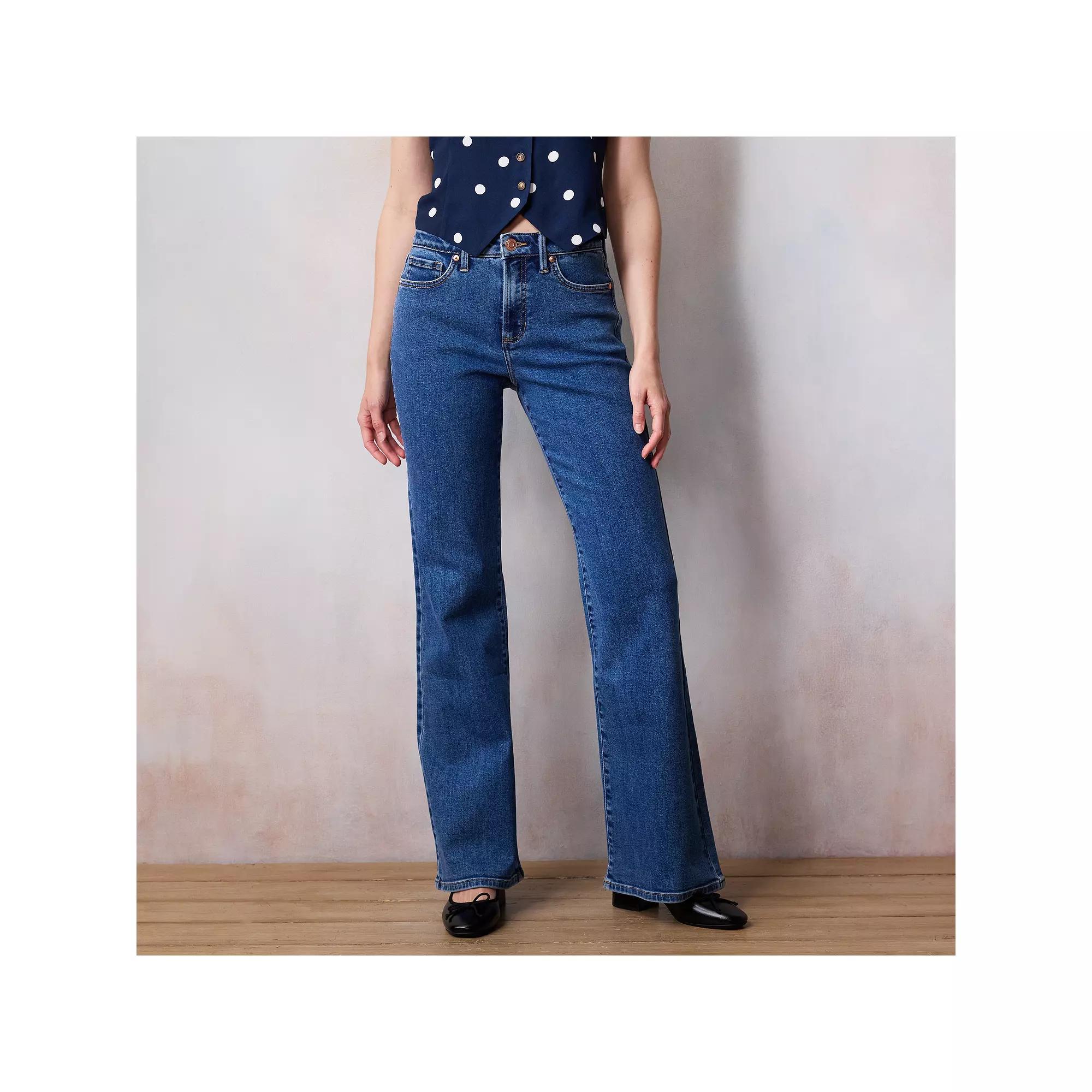 Women's LC Lauren Conrad Super High Waisted Flare Jeans, Size: 14, Hazel Blue Product Image