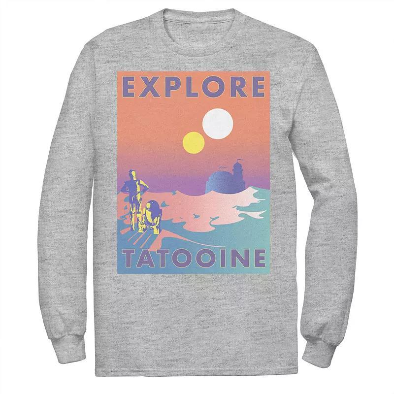 Men's Star Wars Explore Tatooine Faded Retro C-3PO & R2-D2 Poster Tee, Size: XXL, White Product Image