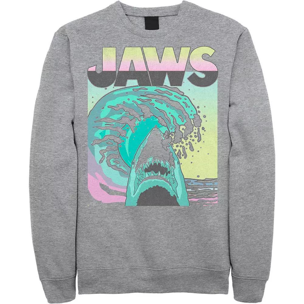 Men's Jaws 80s Jaws Vintage Poster Sweatshirt, Size: Small, Athletic Grey Product Image