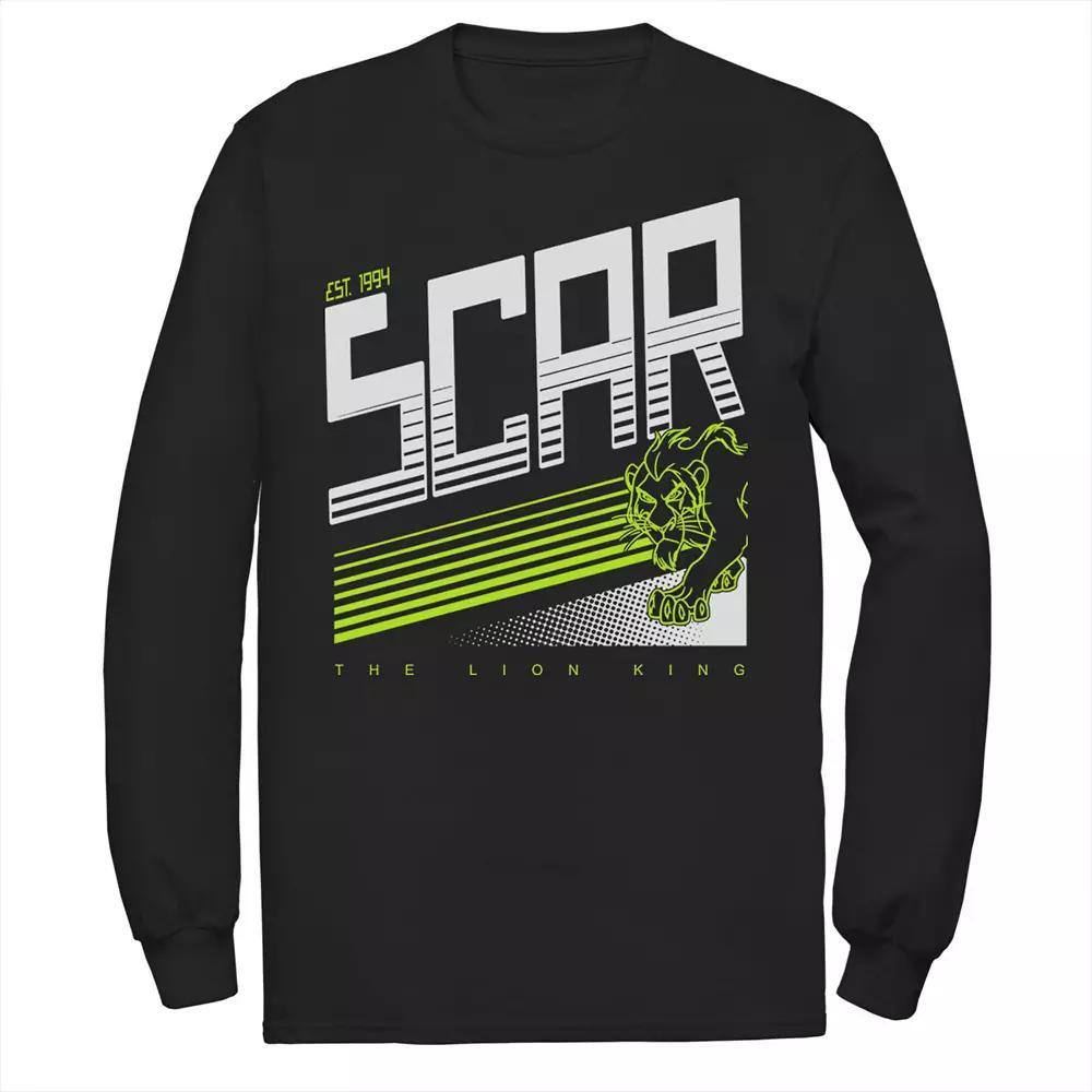 Men's Disney's The Lion King Scar Outline Long Sleeve Tee, Size: Large, Black Product Image