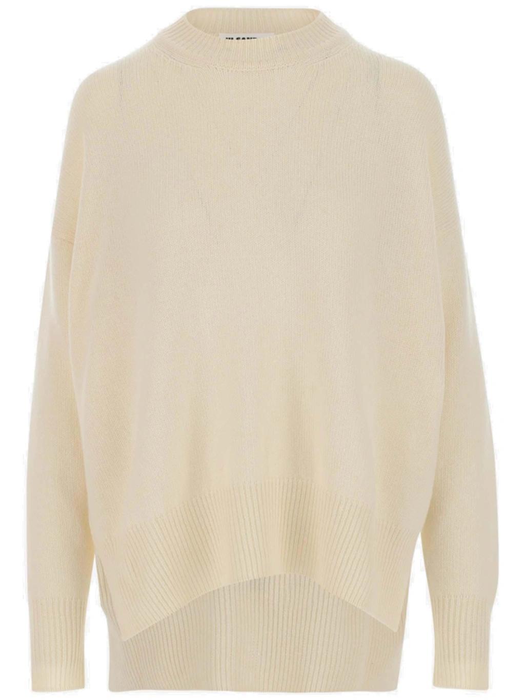 JIL SANDER Crewneck Knitted Jumper In Beige Product Image