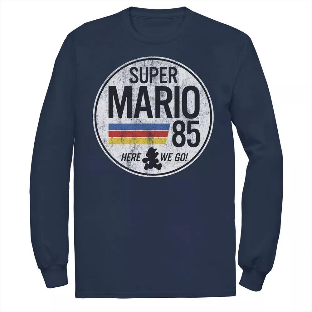 Men's Nintendo Super Mario Here We Go '85 Retro Vintage Tee, Size: XXL, Blue Product Image