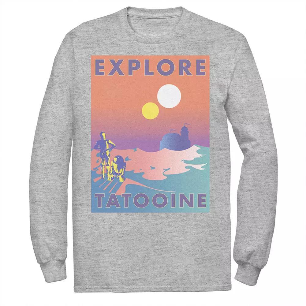 Men's Star Wars Explore Tatooine Faded Retro C-3PO & R2-D2 Poster Tee, Size: XXL, White Product Image