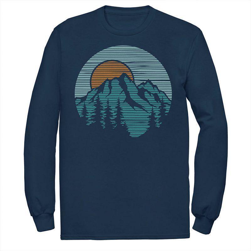 Men's Mountain Line Art Circle Logo Tee, Size: Large, Blue Product Image