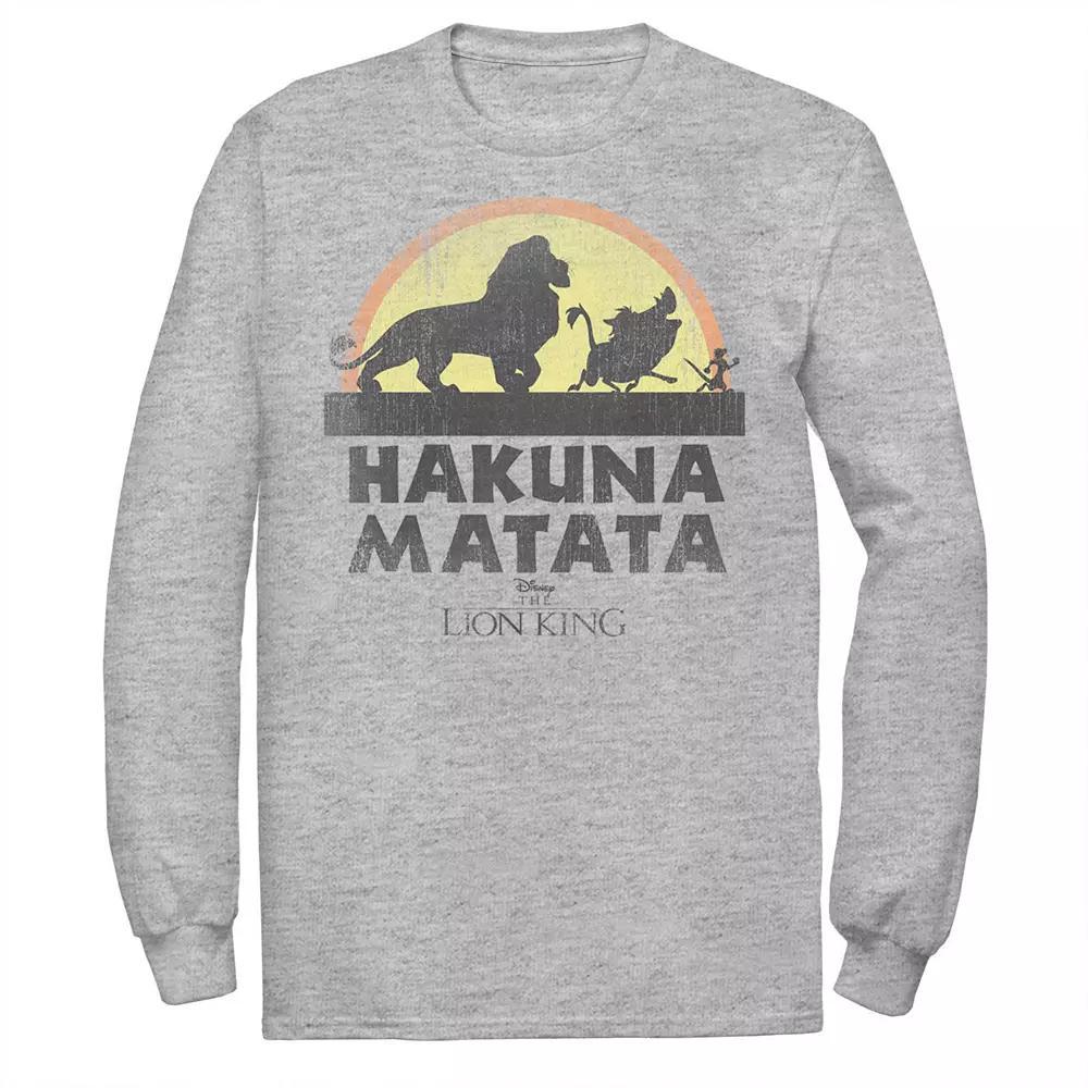 Disneys The Lion King Mens Classic Logo Silhouette Tee Athletic Grey Product Image