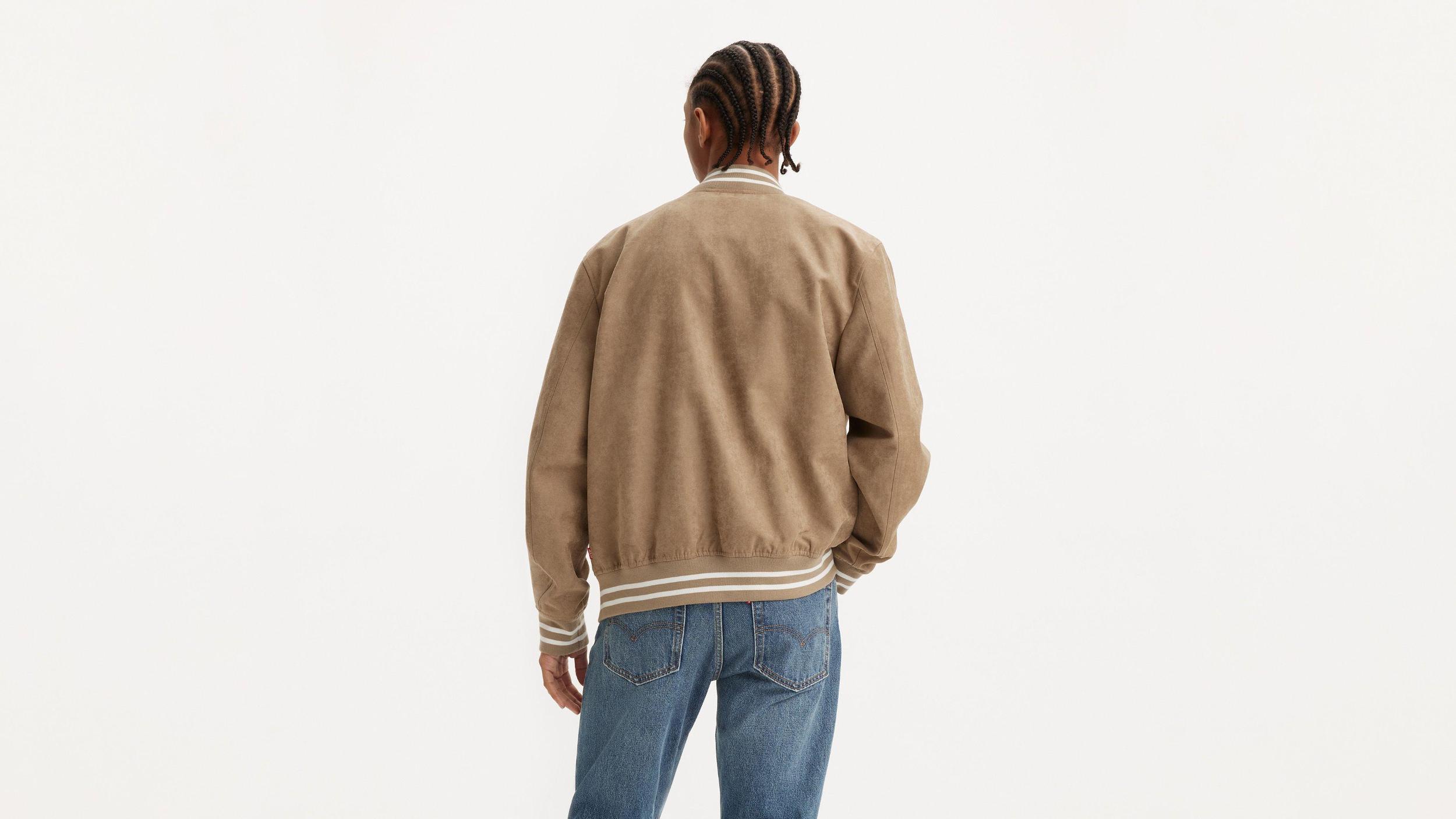 Faux Suede Varsity Jacket Product Image