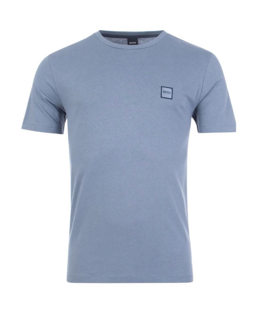 HUGO BOSS Logo Embroidered T-shirt In Blue Product Image
