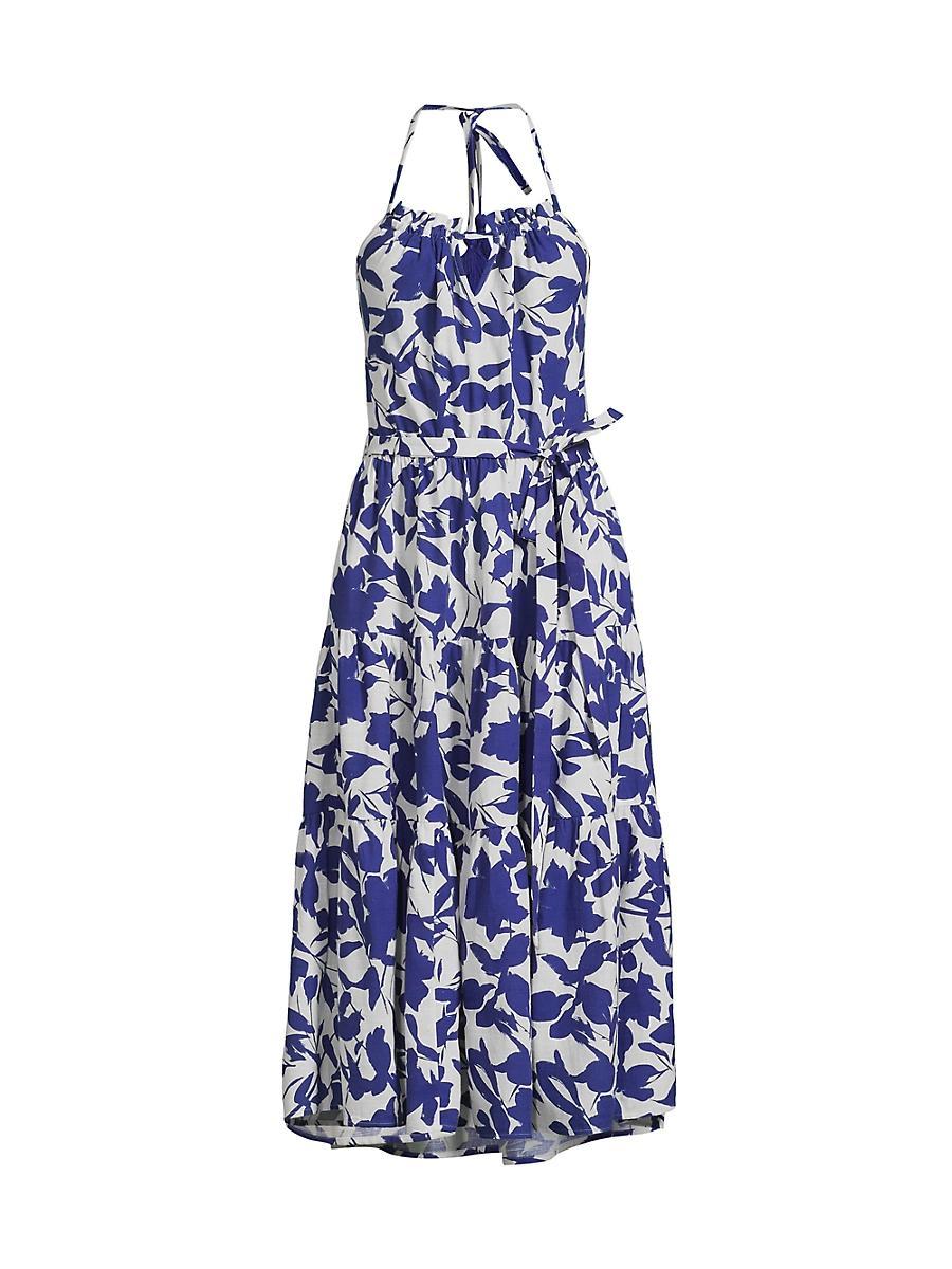 Womens Abbie Leaf Cotton Halter Dress Product Image