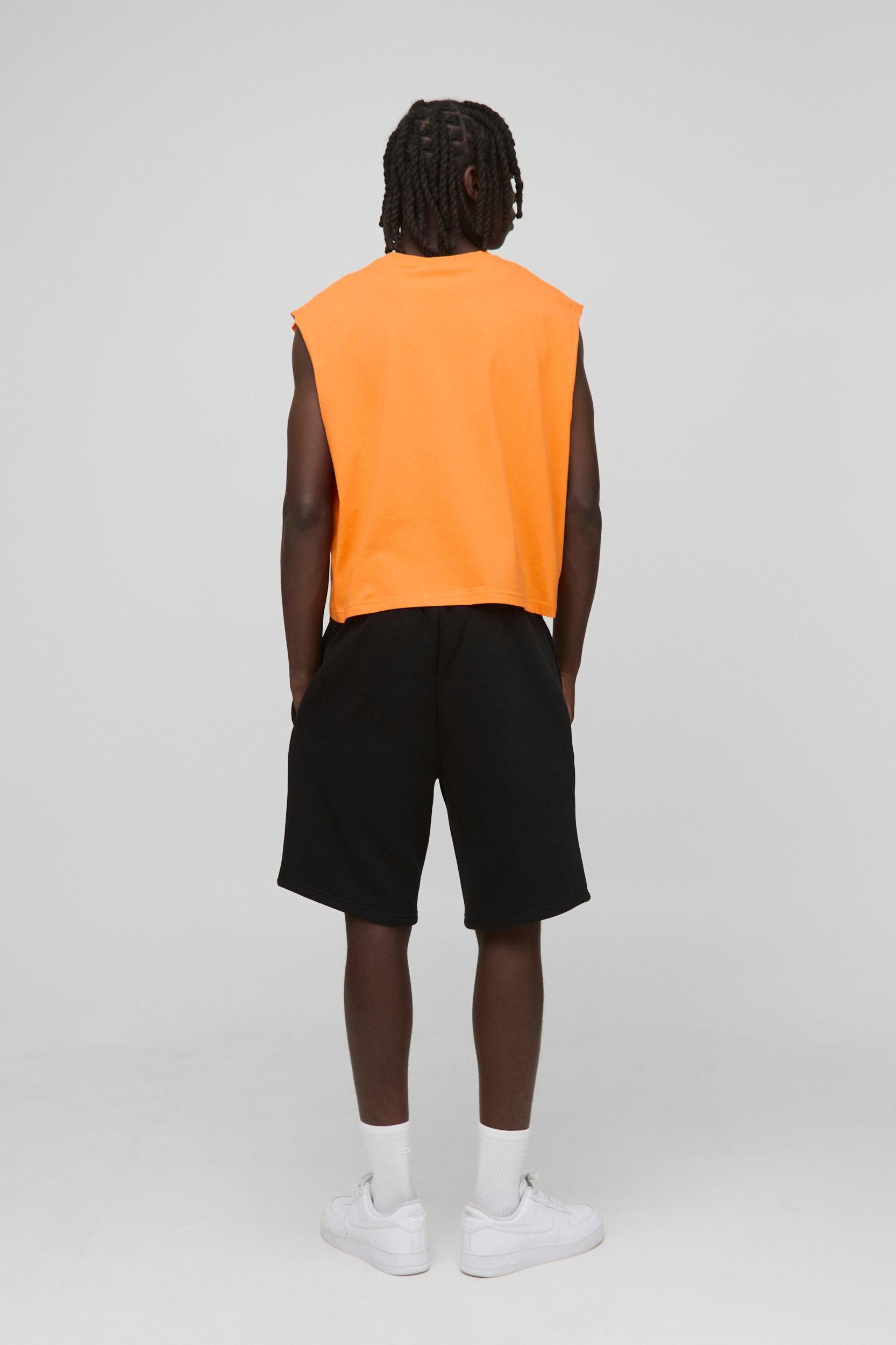 Oversized Shrunken Boxy B Signature Embroidered Tank | boohooMAN USA Product Image