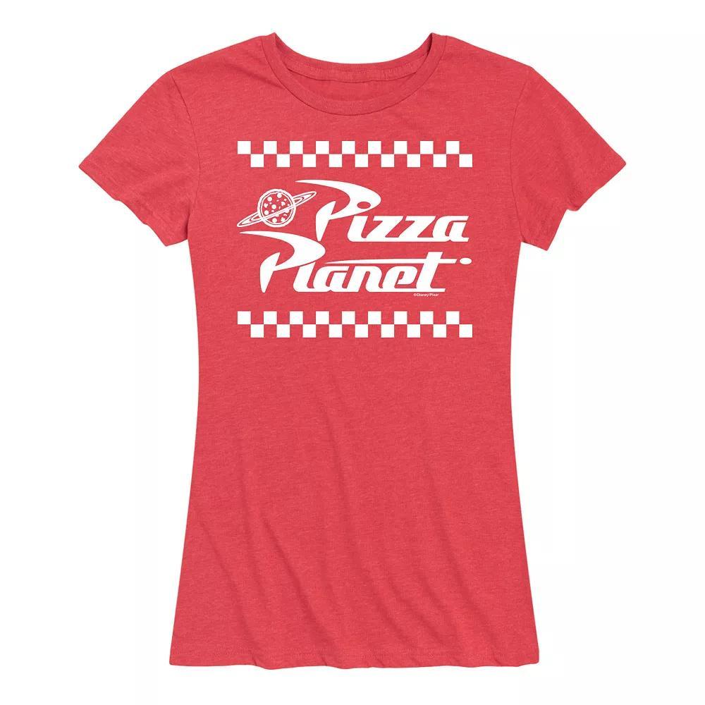 Disney / Pixars Toy Story Womens Pizza Planet Graphic Tee, Girls Grey Red Product Image