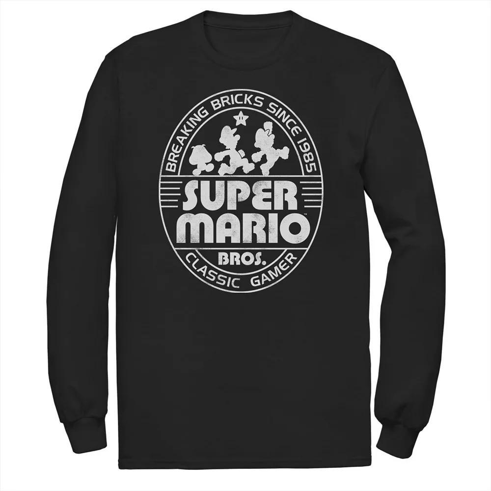 Big & Tall Nintendo Super Mario Bros. Classic Logo Stamp Tee, Men's, Size: 5XL, Black Product Image
