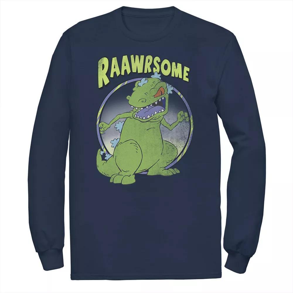 Men's Rugrats Reptar Raawrsome Long Sleeve Tee, Size: 3XL, Blue Product Image