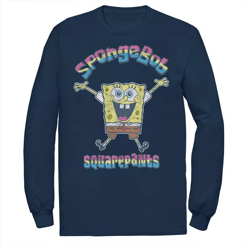 Men's Nickelodeon SpongeBob SquarePants Rainbow Logo Tee, Size: Large, Blue Product Image