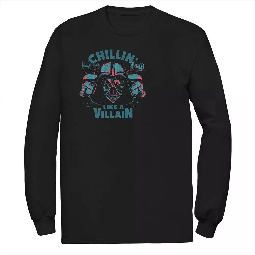 Big & Tall Star Wars Darth Vader Chillin' Like A Villain Long Sleeve Tee, Men's, Size: 5XB, Black Product Image