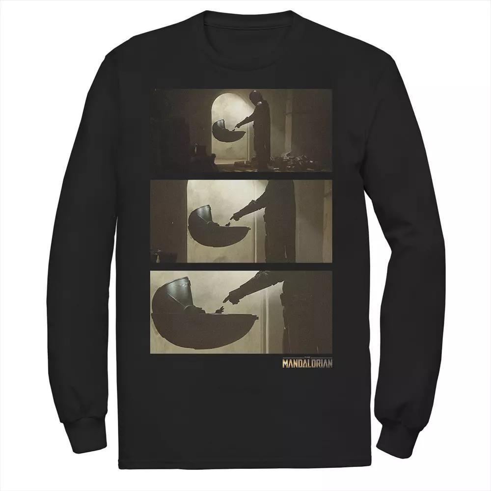 Men's Star Wars The Mandalorian The Child Panel Zoom In Tee, Size: Small, Black Product Image