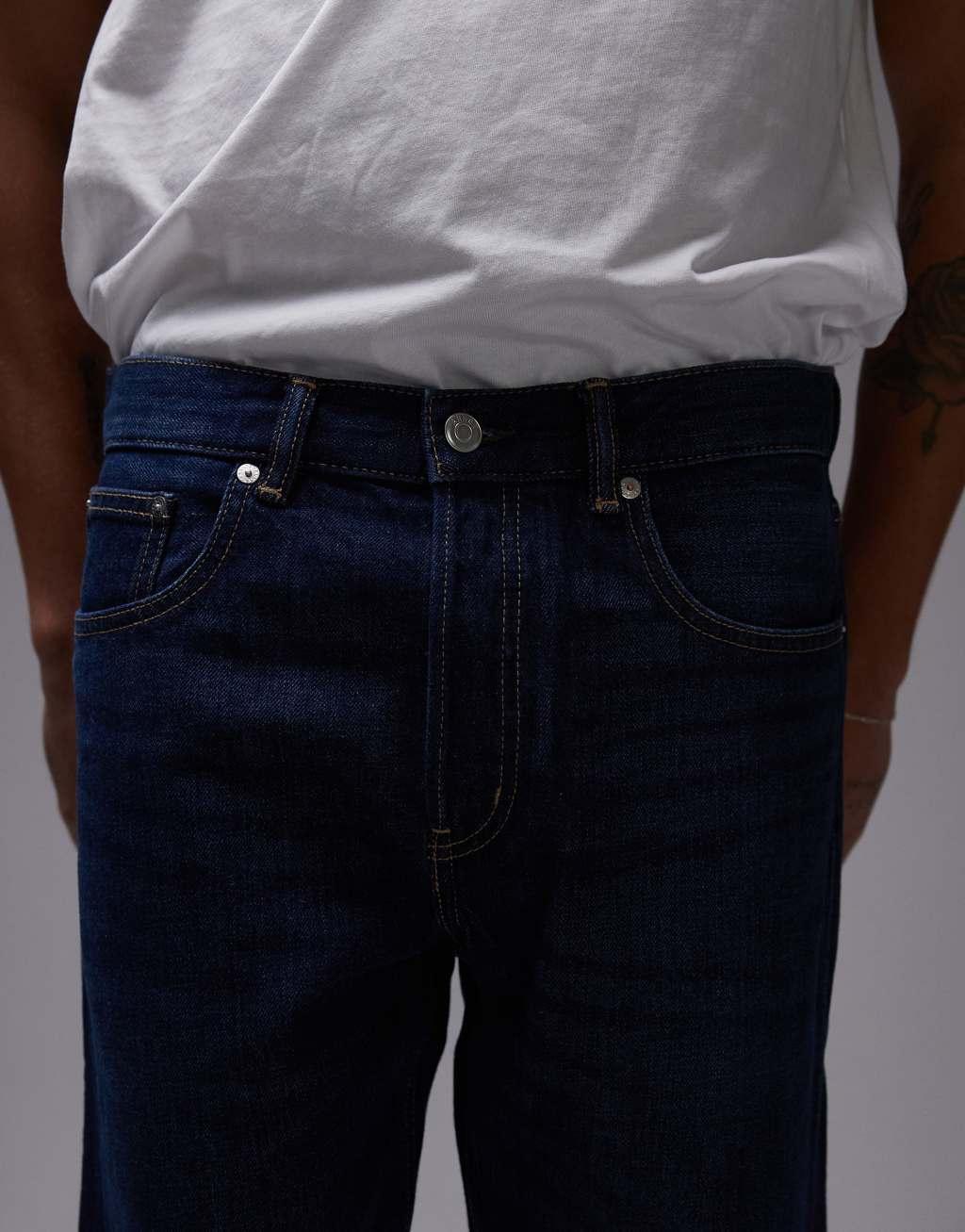 ARKET Park regular straight fit jeans in deep blue wash Product Image