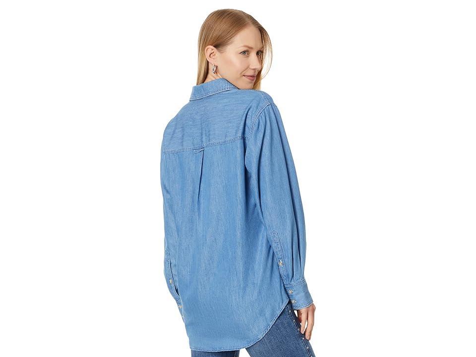 Womens Oversized Denim Button-Front Shirt Product Image
