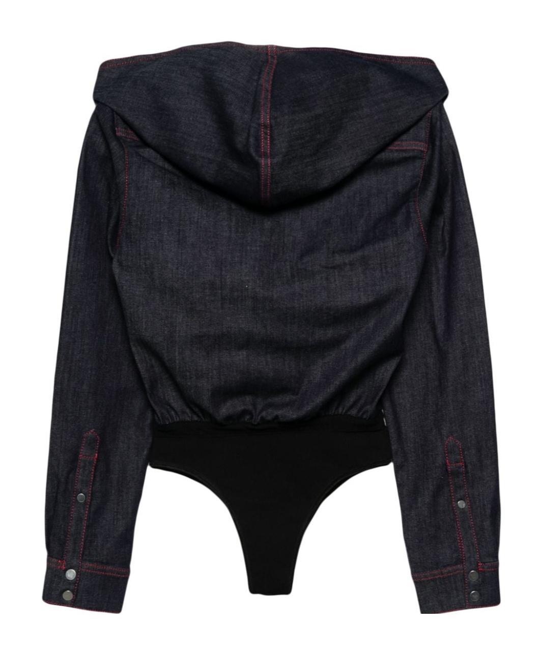 ALAÏA Hooded Shirt Jumpsuit In Bleufonce Product Image