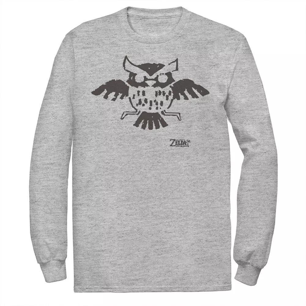 Men's Nintendo Legend Of Zelda Links Awakening Owl Glyph Portrait Tee, Size: Small, Athletic Grey Product Image