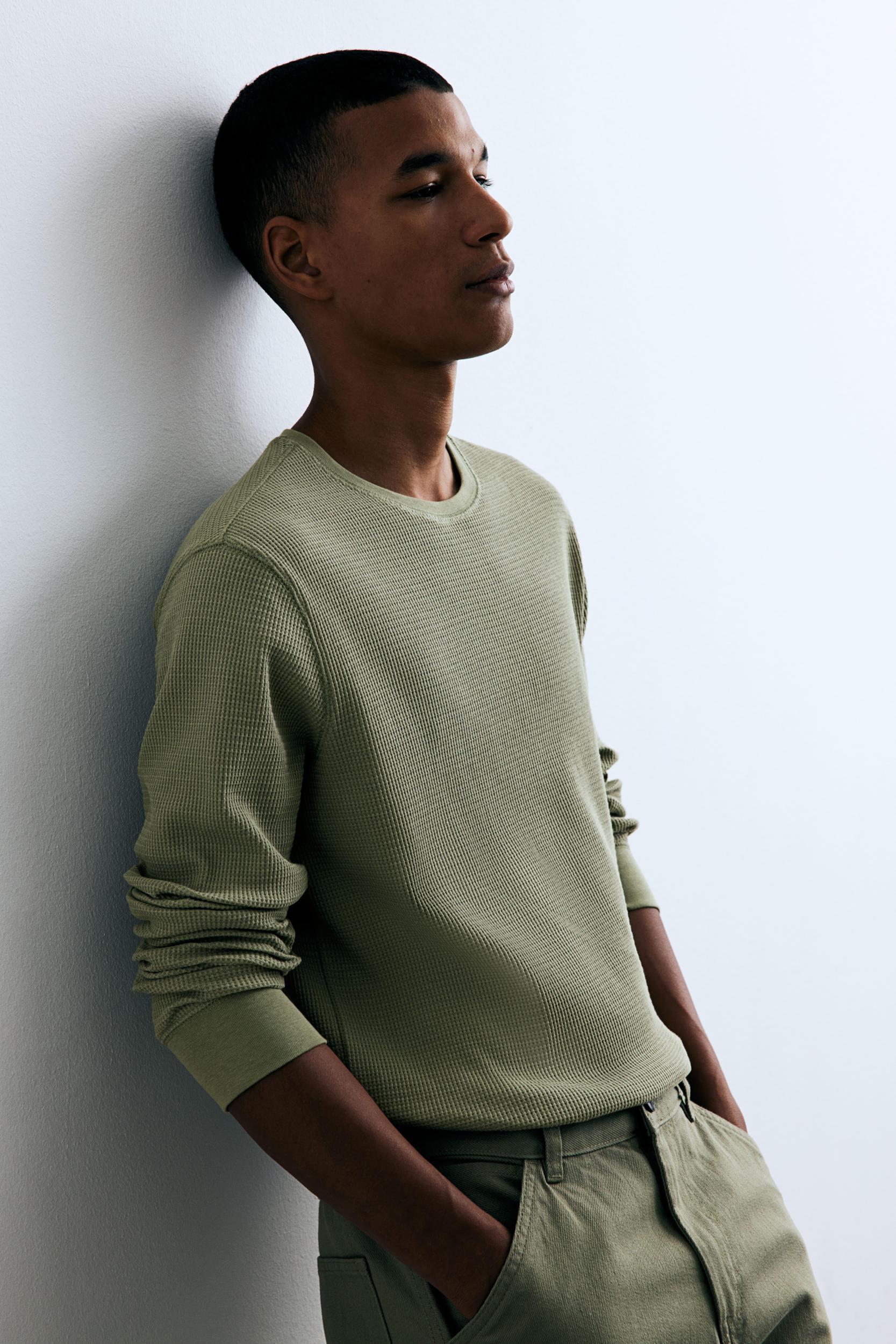 Slim Fit Waffled Jersey Shirt Product Image