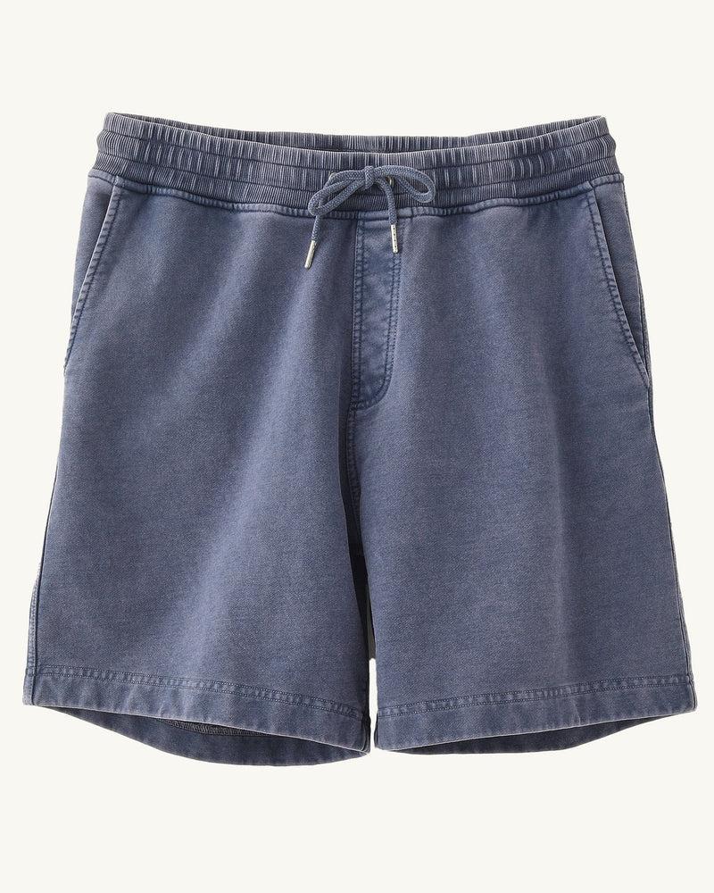 French Terry Garment Dyed Shorts - Blue Product Image