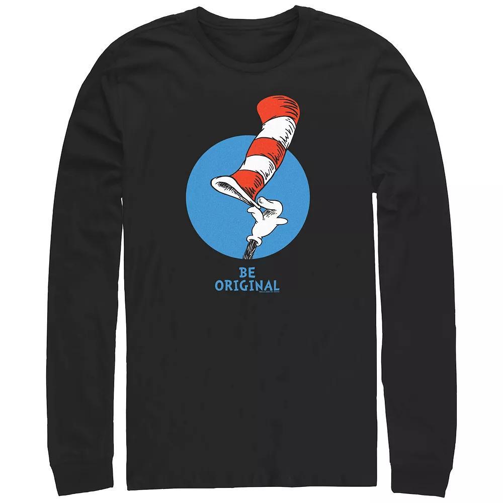 Men's Dr. Seuss Be Original Long Sleeve Graphic Tee, Size: Small, Black Product Image