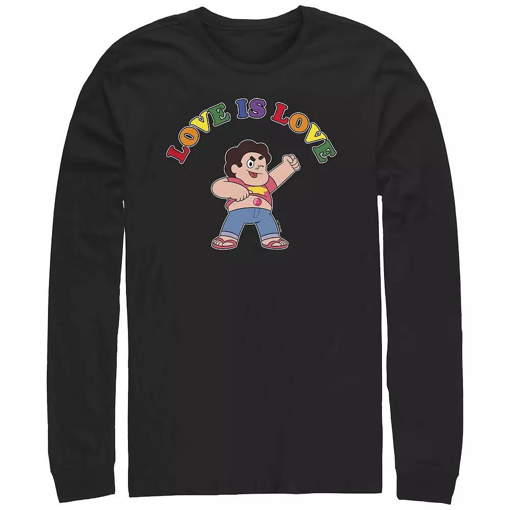 Men's Steven Universe Love Is Love Long Sleeve Graphic Tee, Size: Small, Black Product Image