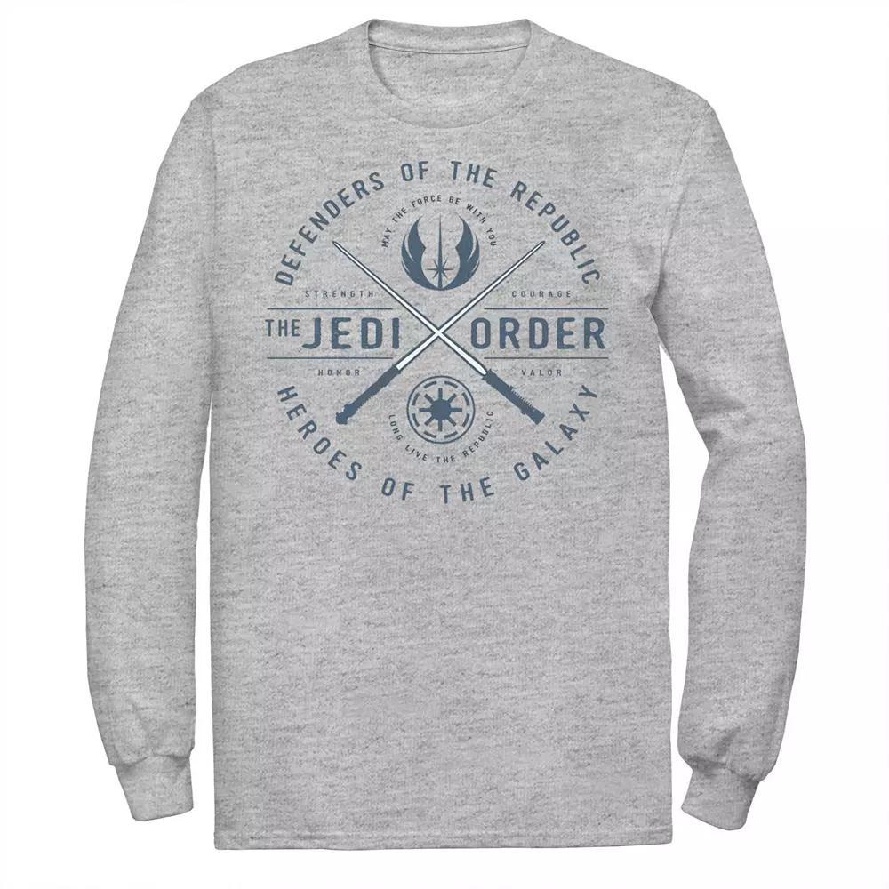 Big & Tall Star Wars Sabers Emblem Long Sleeve Tee, Men's, Size: 5XL, Athletic Grey Product Image