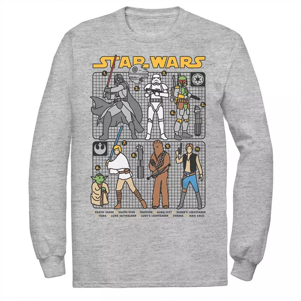 Big & tall Star Wars Crew Characters Tee, Men's, Size: Large Tall, Athletic Grey Product Image