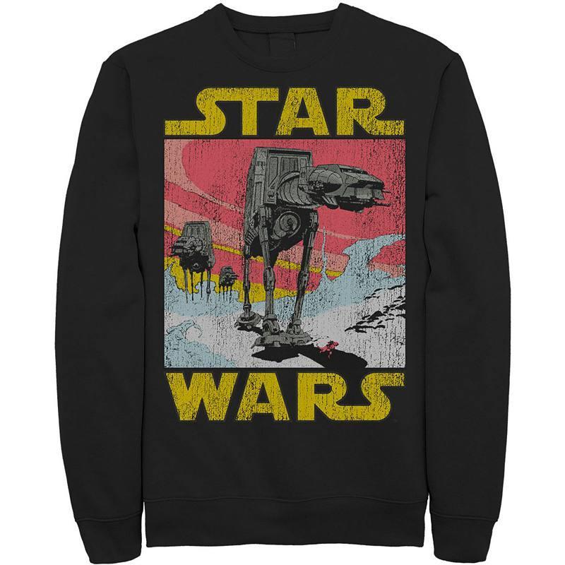 Men's Star Wars At-AT Retro Poster Sweatshirt, Size: Large, Grey Heather Product Image